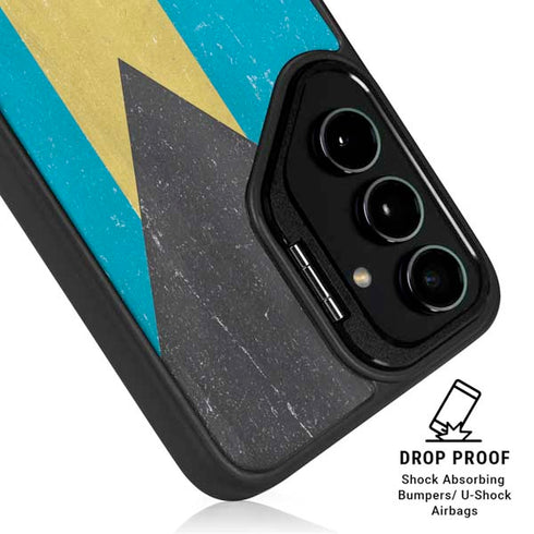 Bahamas Flag Distressed Galaxy S24 FE Kickstand Case